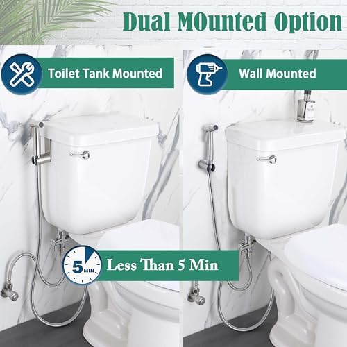 Toilet tank mounted bidet sprayer installation setup
