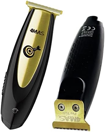 4MAS Bullseye professional beard grooming tool showcasing the target logo and sleek gold accents.