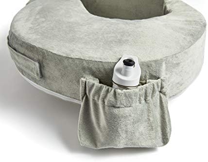 Close up of the firm cushion and plush platinum fabric