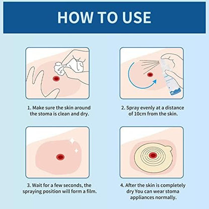 Instructions and size details for Ovand No Sting skin barrier film