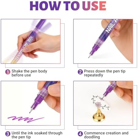 Top view of nail art pen set packaging