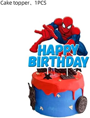 Detailed view of Spider-Man themed birthday cupcake decorations