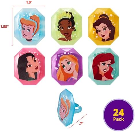 Rapunzel and Ariel 3D rings on decorated cupcakes