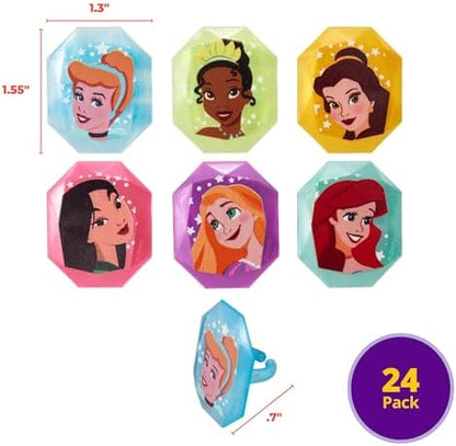 Rapunzel and Ariel 3D rings on decorated cupcakes