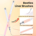 Beetles nail art brush set with rhinestone handles and palette