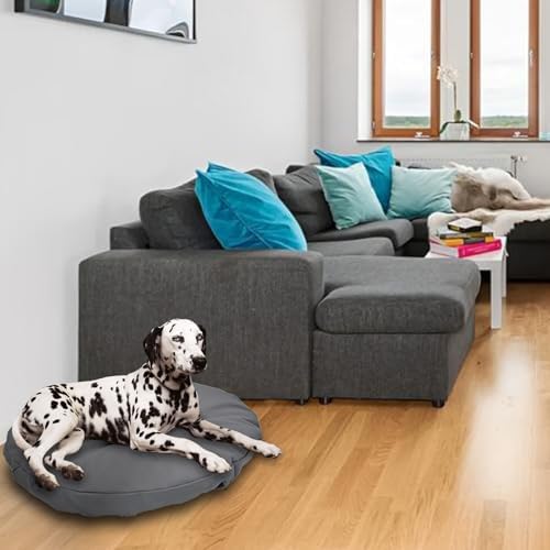 Panabana 44x44 inch dog bed cover stuffed with DIY blankets close up view