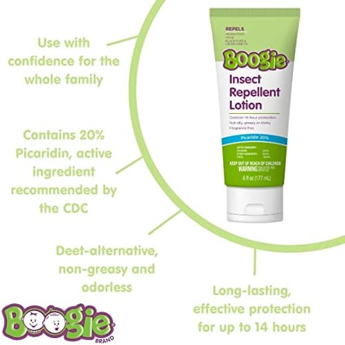 Fragrance free Boogie mosquito cream tube showing active ingredient details