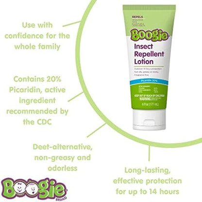 Fragrance free Boogie mosquito cream tube showing active ingredient details