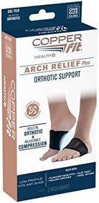 Side view of the built-in adaptive orthotic support within the Copper Fit therapeutic band.