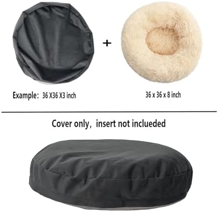 EechicSpace waterproof TPU coated inner lining of grey round pet bed protector