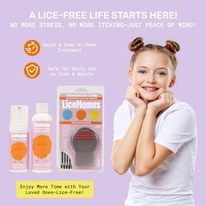 Lice Mamas clinic-strength head lice solution packaging imported from USA.