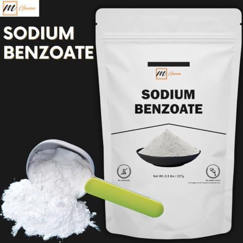 mGanna sodium benzoate food grade preservative pouch back label with usage instructions