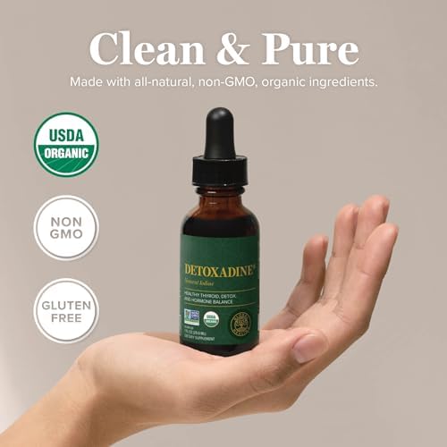 Global Healing Detoxadine one fluid ounce bottle with glass dropper for precise liquid dosage