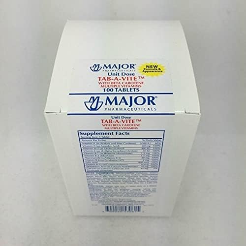 Vitamins Major Tab-A-Vite multivitamin front view packaging bottle