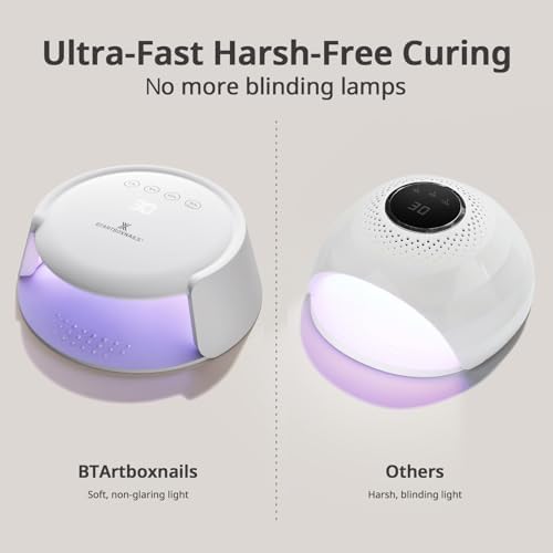 BTArtboxnails nail lamp with hand inside for curing