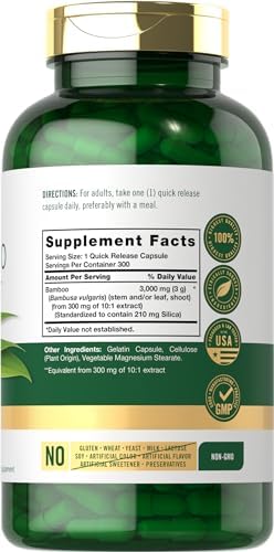 Carlyle Bamboo Extract supplement facts label details