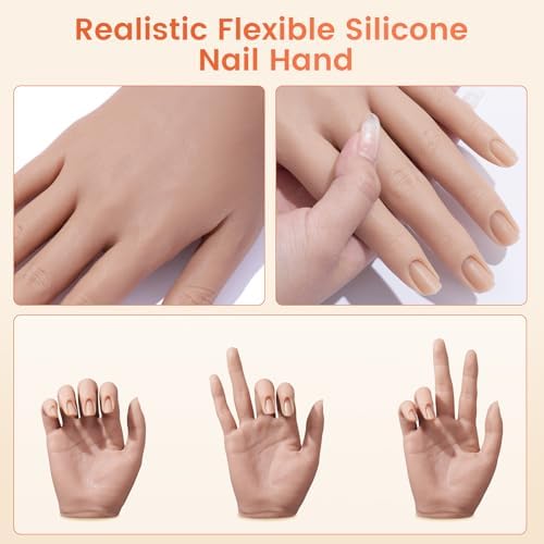 Wilfniee nail training hand kit with tattoo stickers and accessories