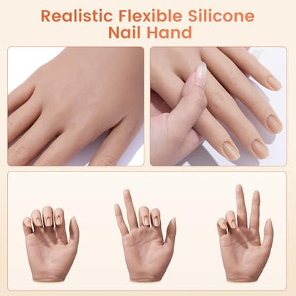 Wilfniee nail training hand kit with tattoo stickers and accessories