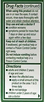 Back label of Campho-Phenique Antiseptic Liquid with usage instructions and drug facts.
