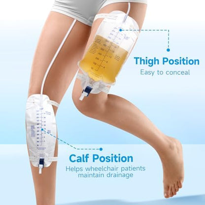 Detailed view of anti-reflux valve on NorBeng leg bag