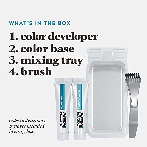 Just For Men permanent facial hair dye box showing keratin and biotin benefits