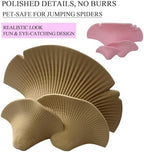 Jumping Spider Hide Habitat Accessories, Magnetic Mushroom Shelf & Moss Ribbon Web, Climbing and Feeding Platforms for Jumping Spiders, Mantises, Tarantulas, Invertebrates, 3-Pack (Pink) - Image 6