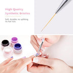 Teoyall nail art liner brush bristles detail and metal ferrule