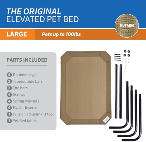 Coolaroo Original Elevated Dog Bed - Breathable Off-The-Ground Pet Bed with Cooling Fabric, Joint Relief & Moisture-Resistant Fabric, 100% Recyclable, Easy Clean, Nutmeg, Large - Image 6