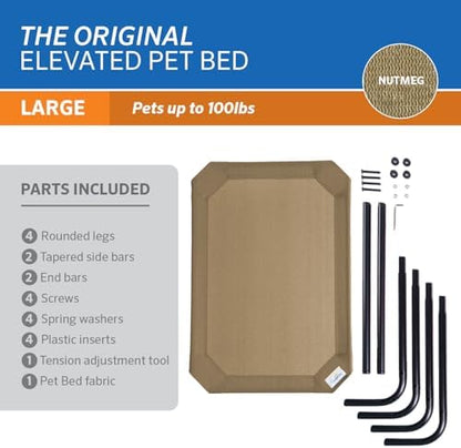 Coolaroo Original Elevated Dog Bed - Breathable Off-The-Ground Pet Bed with Cooling Fabric, Joint Relief & Moisture-Resistant Fabric, 100% Recyclable, Easy Clean, Nutmeg, Large - Image 6