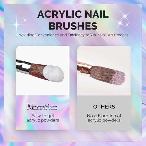 MelodySusie brushes for acrylic powder and nail extension application.