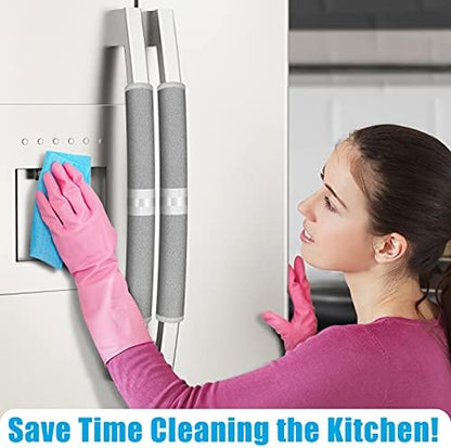 Grey washable fridge and microwave handle covers