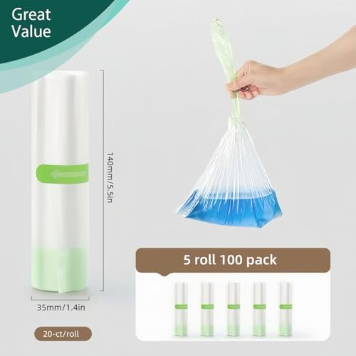 Demonstration of knotting the drawstring liner for quick and hygienic mess free garbage disposal