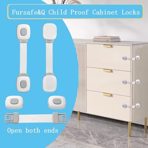 Fursafe&Q furniture child safety lock applied to a double door refrigerator
