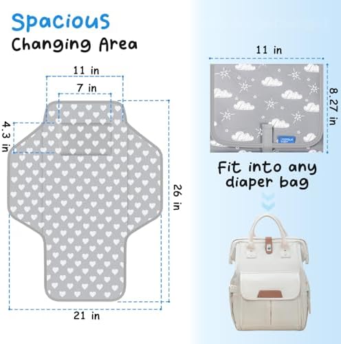 Phoebus Baby travel changing pad in gray pattern