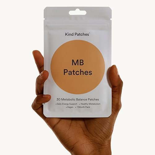 Kind Patches plant based vegan metabolism patches close up showing daily application instructions.