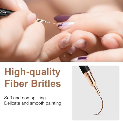 Artdone nail art brushes showing varied bristle lengths 5mm to 25mm