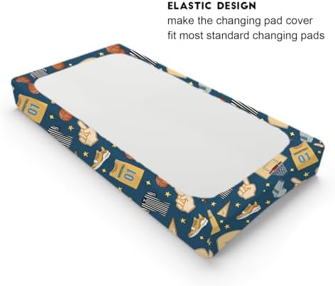 Hwmmbh basketball changing pad cover fitted on changing table