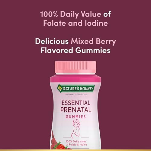 Nature's Bounty mixed berry prenatal gummies supplement ingredients detail