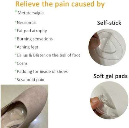 Self-adhesive gel metatarsal pads for Morton's neuroma pain relief