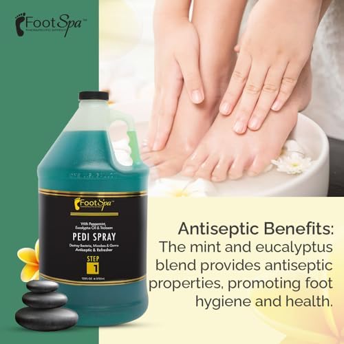 Mint and Eucalyptus foot sanitizer gallon for professional pedicure