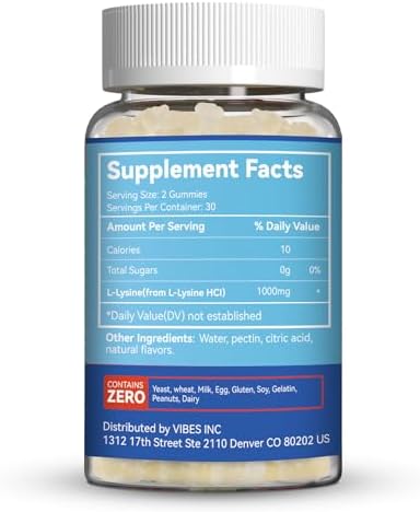 SmildeHeal L-Lysine 1000mg Gummies lifestyle shot with raspberry flavor accents