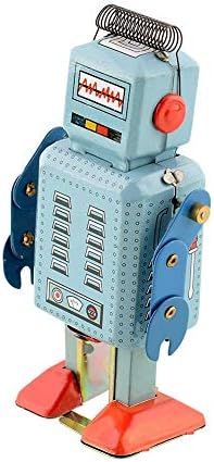 CHIMUYU handmade vintage robot showing the weathered metallic finish and antique style limbs