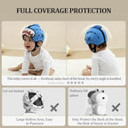 Back view showing adjustable Velcro strap of baby helmet