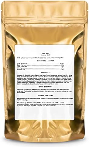 Fox Valley baby skunk milk replacer powder mixing instructions label
