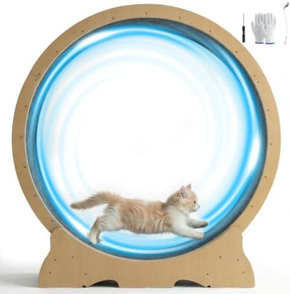 POLAHAKU indoor cat running wheel showing the updated enhanced stable base