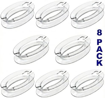Clear polycarbonate blind cord safety device close up
