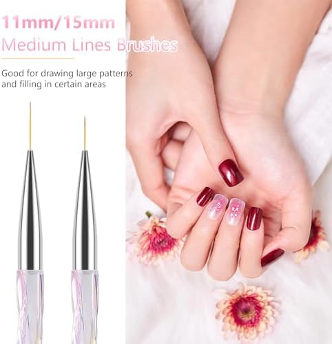 Full set of Teoyall nail detail brushes 7mm to 20mm