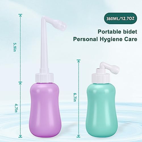 Portable bidet for perineal recovery showing retractable spout feature.
