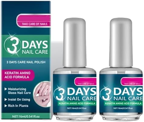 Close up of the keratin and amino acid nail treatment oil being applied to dry cuticles.