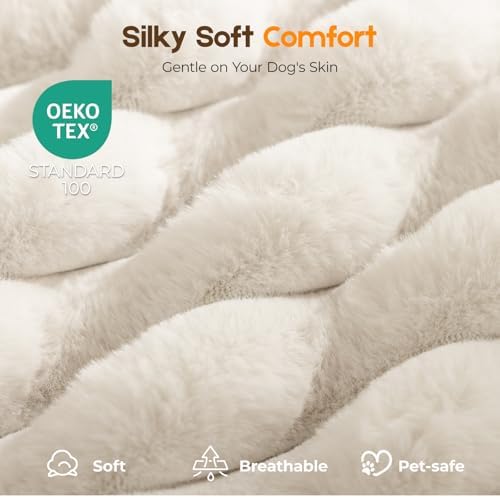 Orthopedic Dog Bed for Large Dog, Waterproof Pet Bed,Non-Slip Bottom and Egg-Crate Foam with Removable Washable Cover Crate Bed,Cream,36"x27"x3" - Image 3